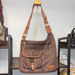 Calvin Klein Brown Monogram Messenger Bag
